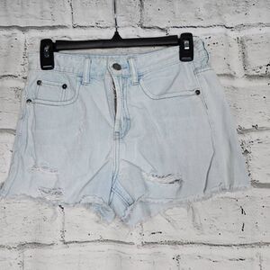BP Denim Jean Shorts Distressed Juniors Size 3 Light Wash 100% Cotton